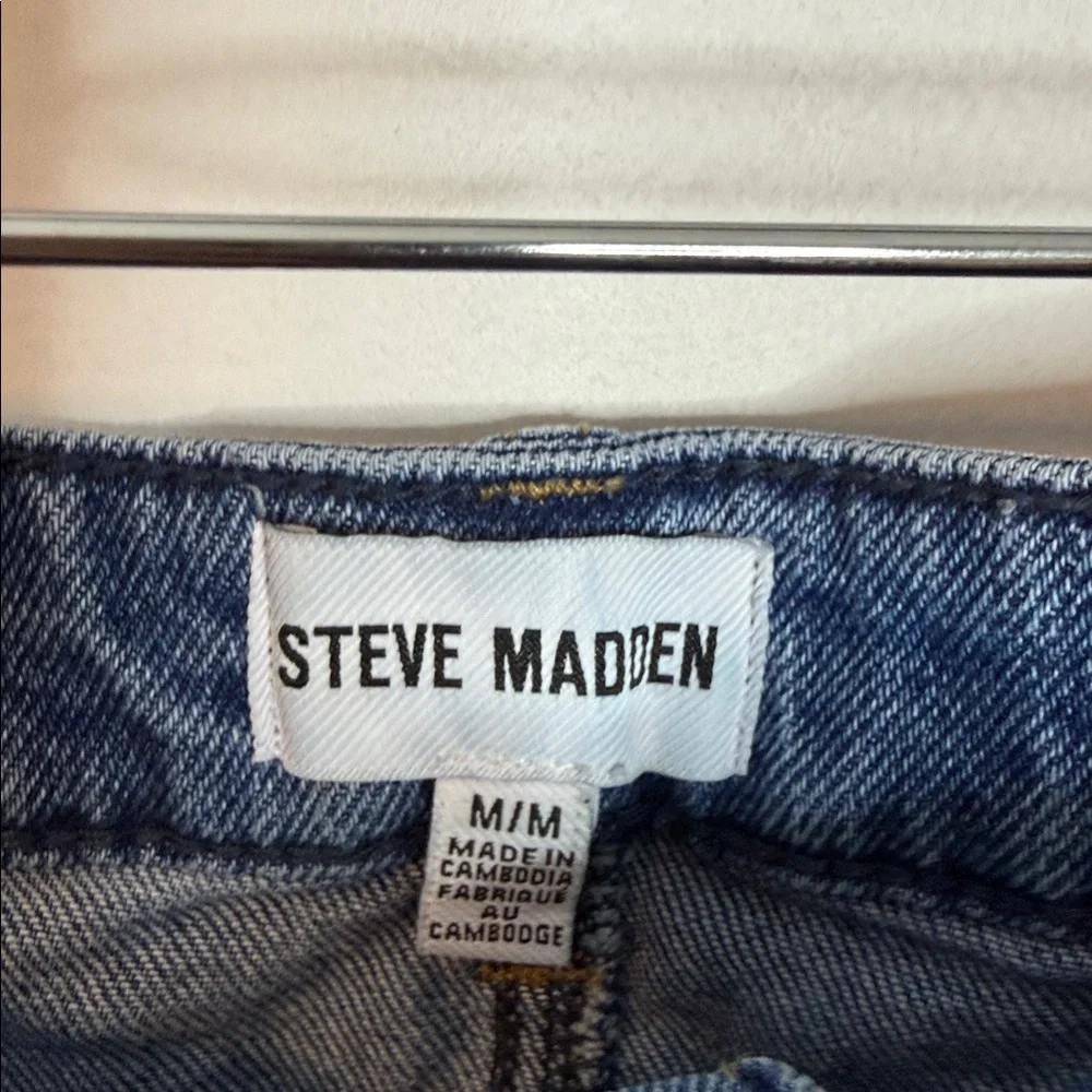 Steve Madden medium Dark Blue Jean Shorts - rolled cuffed - Picture 2 of 4